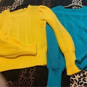 (2) Cable Knit Lightweight Sweaters